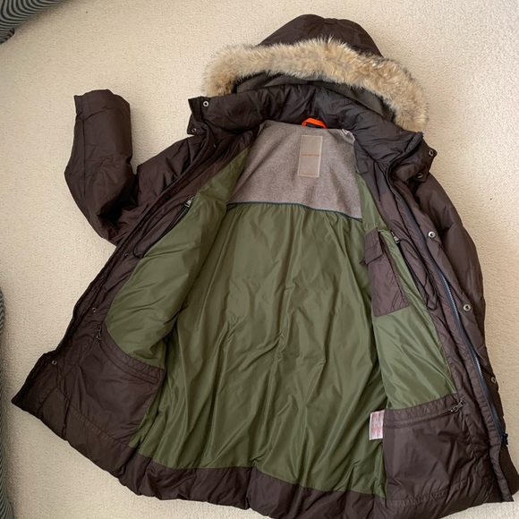 Marc New York Brown Down Filled Jacket with Hood and Fur Trim - Picture 3 of 6